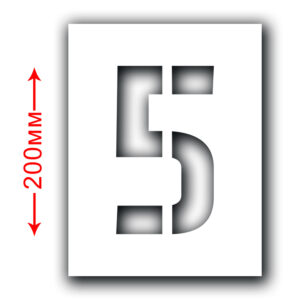 Трафарет багаторазовий (Символ 5) Висота символу 200 мм