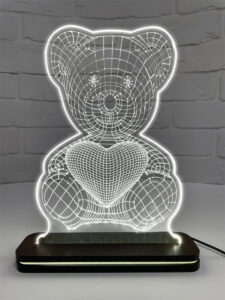 Світильник нічник акриловий Романтичний Ведведик 22 х 15 см (АСВА5-10)