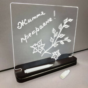 Світильник нічник акриловий, Планер прозорий 15 х 18 см з білим маркером у комплекті (АСВА5-12)