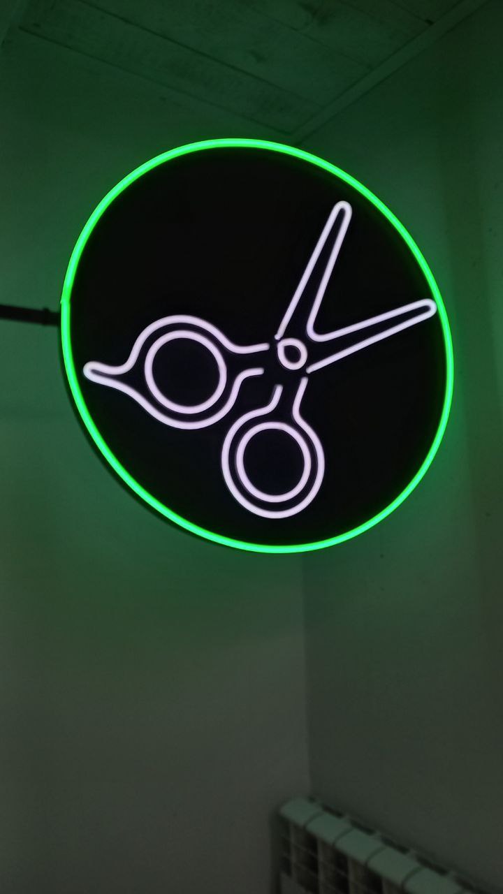 неон вивіски__ Неонова вивіска для перукарні